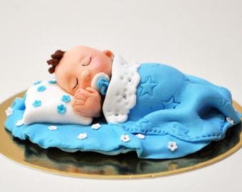 Sugar Paste Little Baby Cake Topper 1st Birthday Boy Girl Topper Baby Cake Decoration Baby Shower Boy Girl Topper Cake Figure Cake figurine