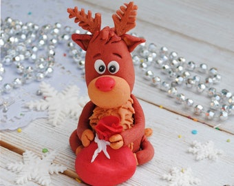 Décoration de gâteau cerf de Noël père Noël deer deer cake topper mary cake topper cerf fête de Noël Noël cake topper