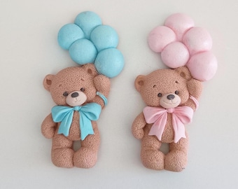 Teddy Bear with Balloons Bento Cake Topper Animals Cake Topper Girl Teddy Bear Boy Teddy Bear Cake Topper
