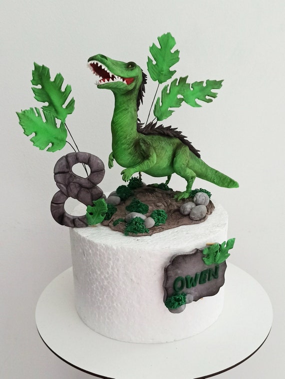 9 pièces Décoration de gâteau dinosaure et slogan graphique