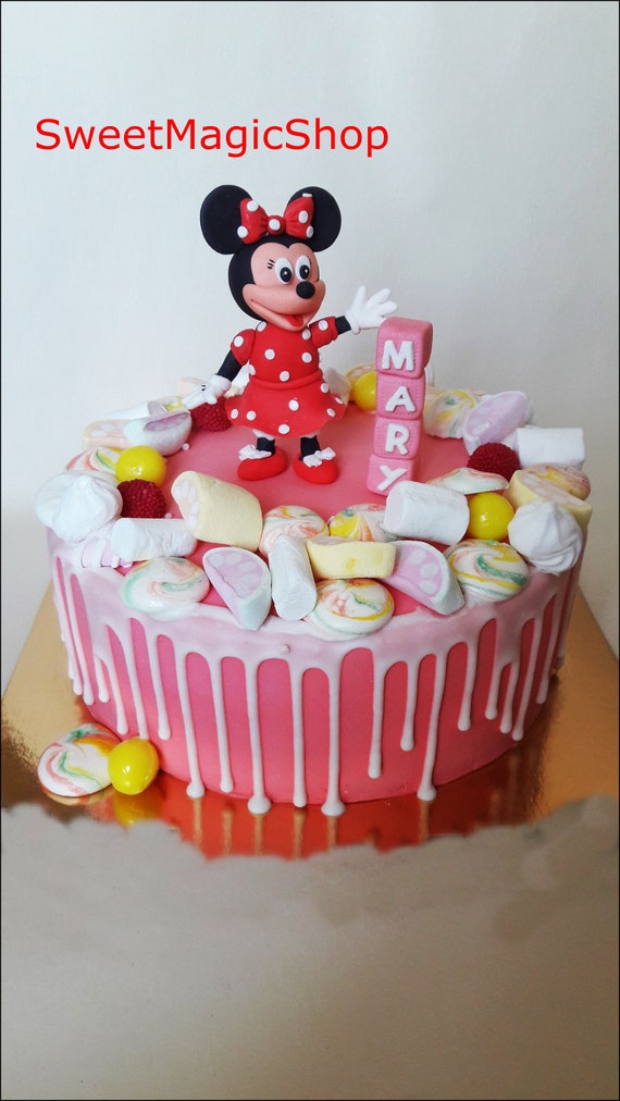 Minnie Mouse Personalized Fondant Minnie Mouse Hat Cake Topper Etsy