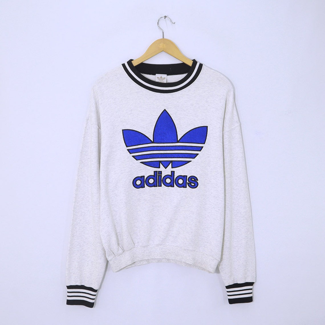 90S Vintage Blue Adidas Sweater Jumper 80s | FrankieâS Thrifts | ASOS Marketplace