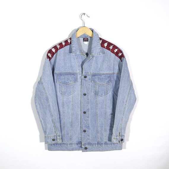 Vintage 90s 80s KAPPA Jacket Blue Denim Jeans Jack