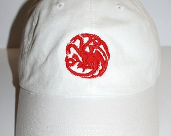 Fire and Blood White Dad Hat