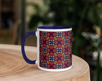 Red Floral Retro Mug