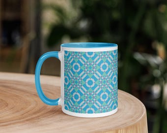 TURQUOISE LATTICE MUG