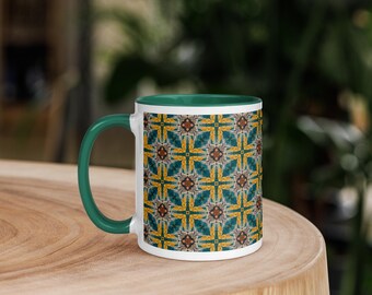 Green & Gold Tile Mug