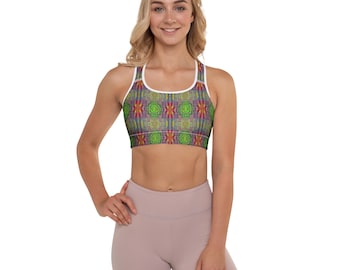 Kaleido Grove Sports Bra – Bold Print Activewear