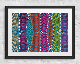 Tribal De Box Lace - Multicolor Patterned Abstract Framed Print