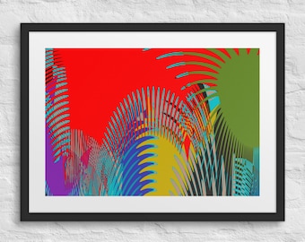 Tahiti - Tropical Abstract Art Print | Framed Multicolor Decor