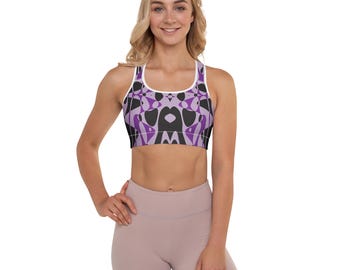 Sutiã esportivo Violet Frequency – Roupa esportiva com estampa ousada