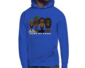 Tribe of Four Afrocentric Hoodie – Empowerment Sweatshirt | Four faces, one story