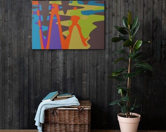 Academy Ridge Modern Abstract Canvas Print, Geometric Landscape Wall Art, Contemporary Decor