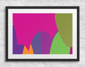 Shapes - Colorful Print | Modern Abstract Art, Framed Graphic Decor