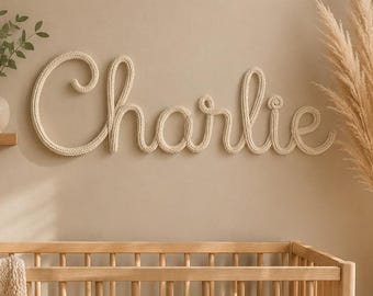 Personalized Nursery Name Sign, Scandinavian Baby Room Decor, Custom Wall Name, Neutral Nursery Decor, Baby Girl Gift, Modern Kids Room Sign