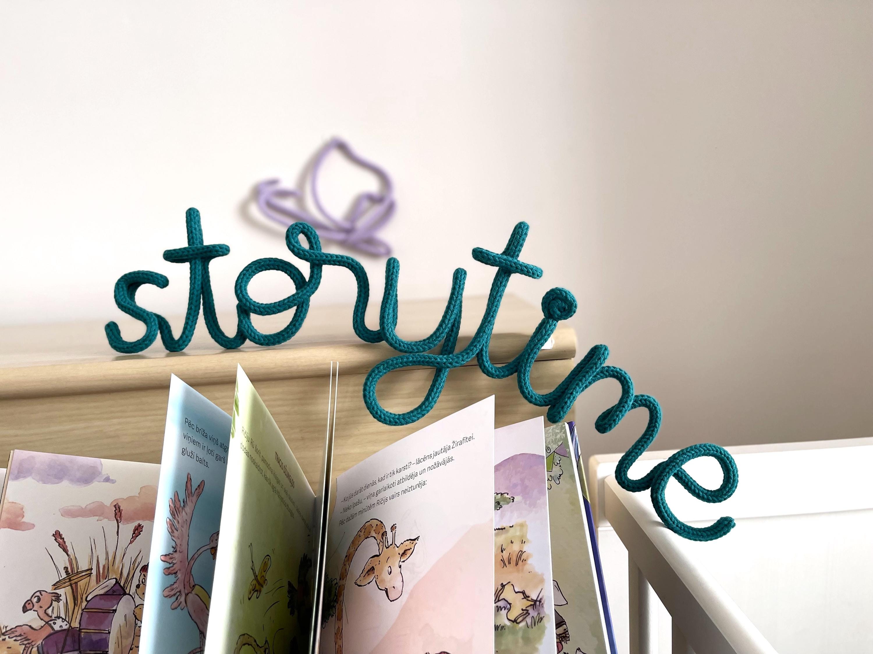 STORYTIME Knitted Wire Wall Name Sign for Nursery - Lettering Decor for ...