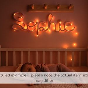 Baby Name Wall Decor Nursery Night Light Personalized LED Bedside Lighting Decoration Handcrafted Kids Word Shaped Whimsical Birthday Gift image 2