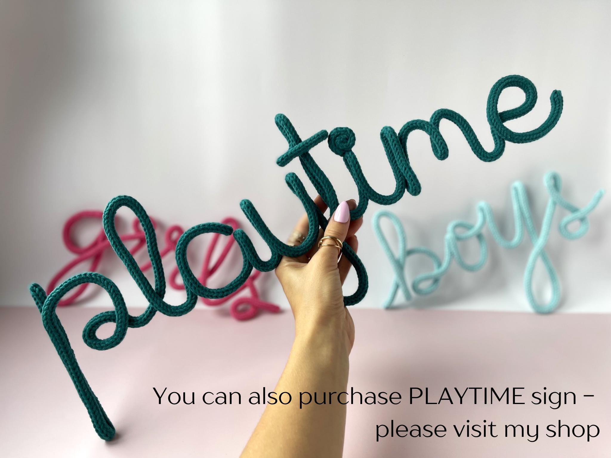 STORYTIME Knitted Wire Wall Name Sign for Nursery - Lettering Decor for ...