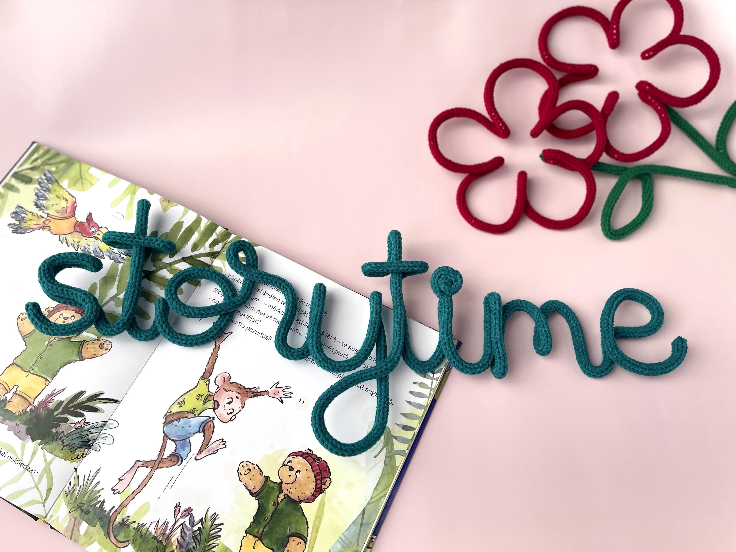 STORYTIME Knitted Wire Wall Name Sign for Nursery - Lettering Decor for ...