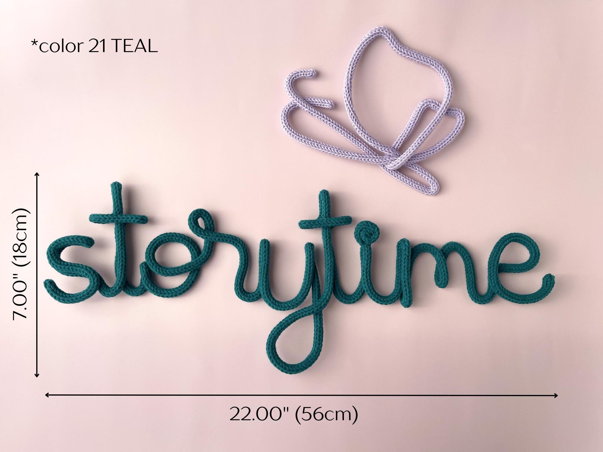 STORYTIME Knitted Wire Wall Name Sign for Nursery - Lettering Decor for ...