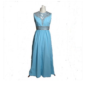 Circa 1950s/1960s Ceil Chapman Blue Rhinestone Sequined Gown/Dress image 1