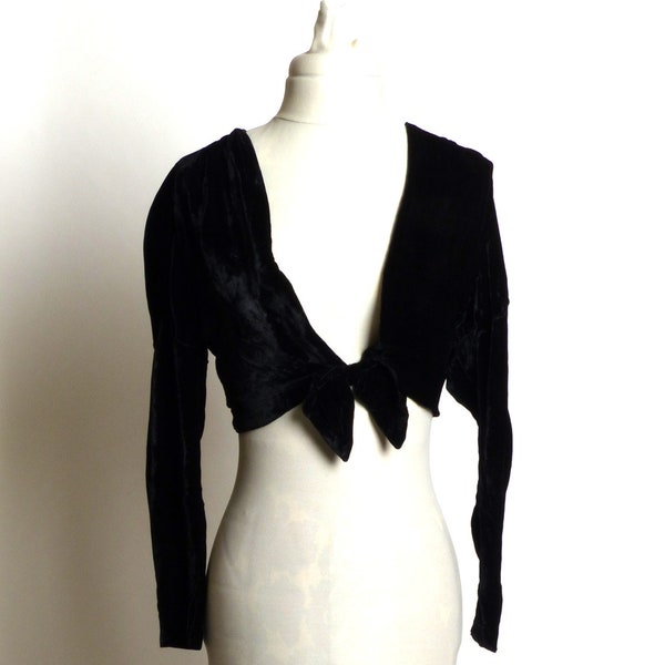 Little Black Vintage Velvet Shrug/Sweater