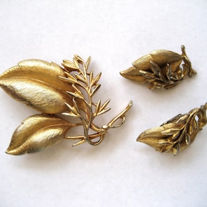 Sarah Coventry Gold-Tone Leaf Demi-Parure/Set