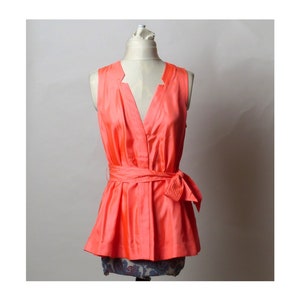 Coral Color Banana Republic Cross-over Tie Top - NEW WITH TAGS