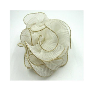 Circa 1970s French Made Pleated Ribbon Barrette