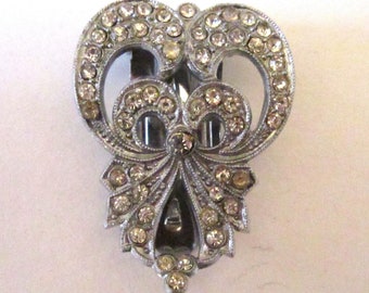 Circa 1930s Pave Set Rhinestone Dress Clip