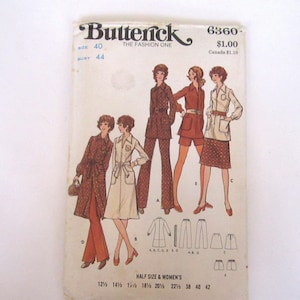 Circa 1970s Butterick 6360 Coat/Suit 1/2 Size Pattern - Uncut