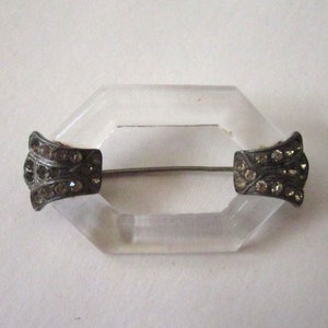 Art Deco Glass Rhinestone Brooch/Pin