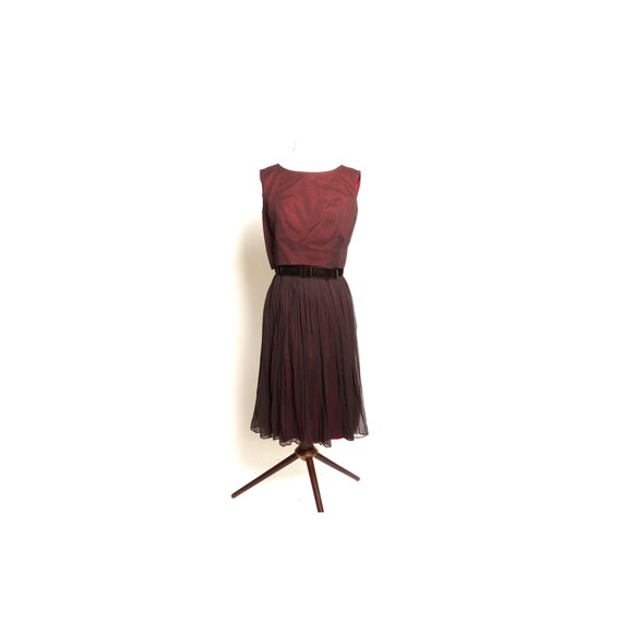 Circa 1950s L'Aiglon Chocolaté Brown Party Dress