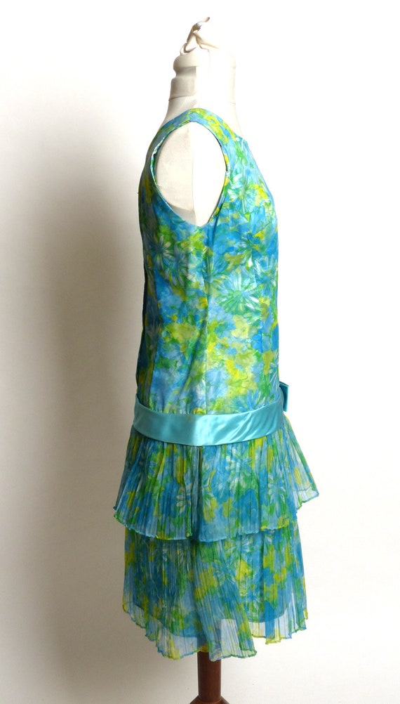 Circa 1980s Custom-Made Floral Mini-Dress - image 3