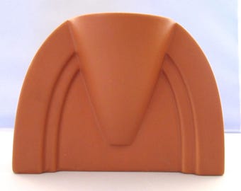 ヴィンテージ テラコッタ色ガラス製キャンドルホルダー