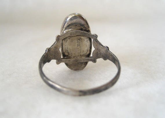 Art Nouveau Sterling Silver  Blister Pearl Ring - image 3