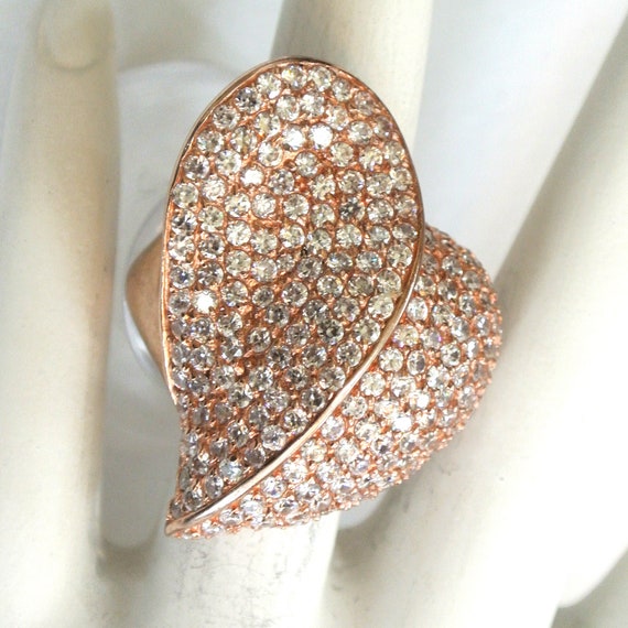 Circa 1980s Sterling Silver Rose Gold Vermeil Hea… - image 2