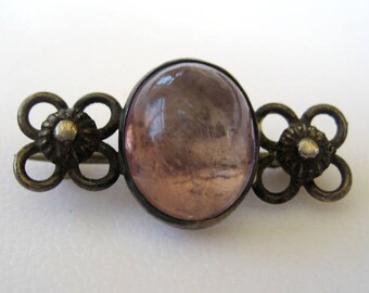 Victoriaanse amethist sterling broche/pin
