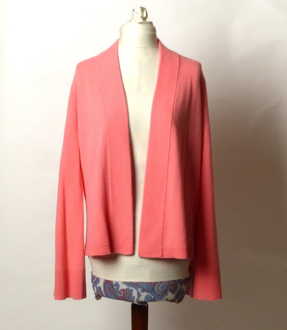 Ann Taylor Coral Pink Cashmere Cardigan