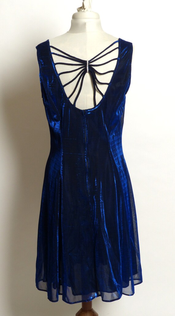 Circa 1980s Shar Ade Nites Cobalt Blue Velvet Rhi… - image 5