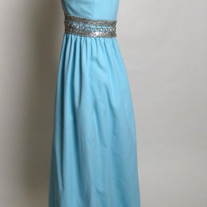 Circa 1950s/1960s Ceil Chapman Blue Rhinestone Sequined Gown/Dress image 2