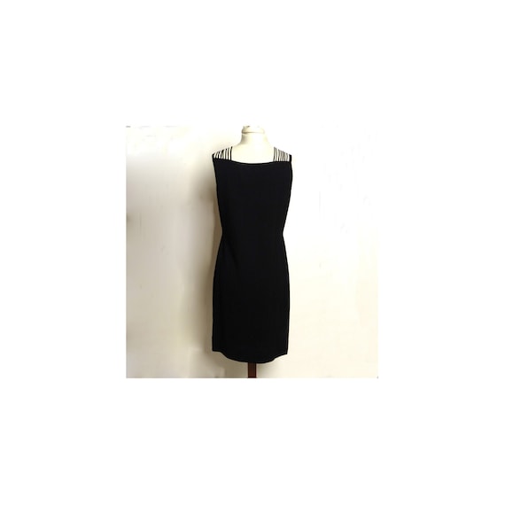 Circa 1960s Stretch Knit Multi Strap Little Black… - image 1