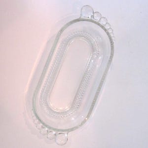 Circa 1930s Duncan Miller Teardrop Clear Glass Oval Relish Dish