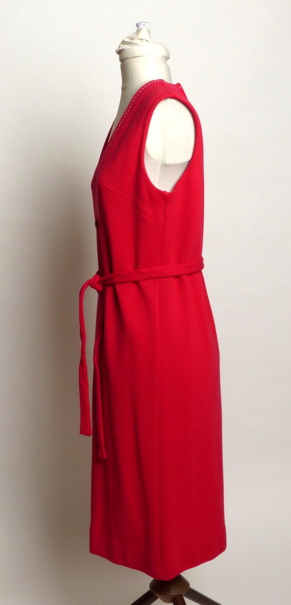 Circa 1960s Butte Knit Red Wool Dress - image 5