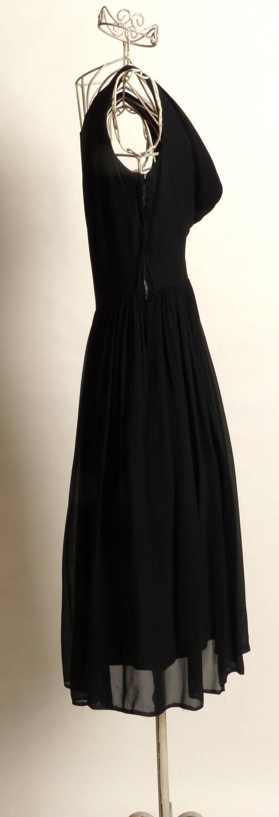 Circa 1950s Suzy Perette Silk Chiffon Black Dress - image 3