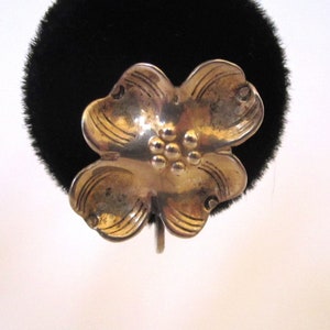 Circa 1950s Modernist Stuart Nye Sterling Silver Dogwood Earrings
