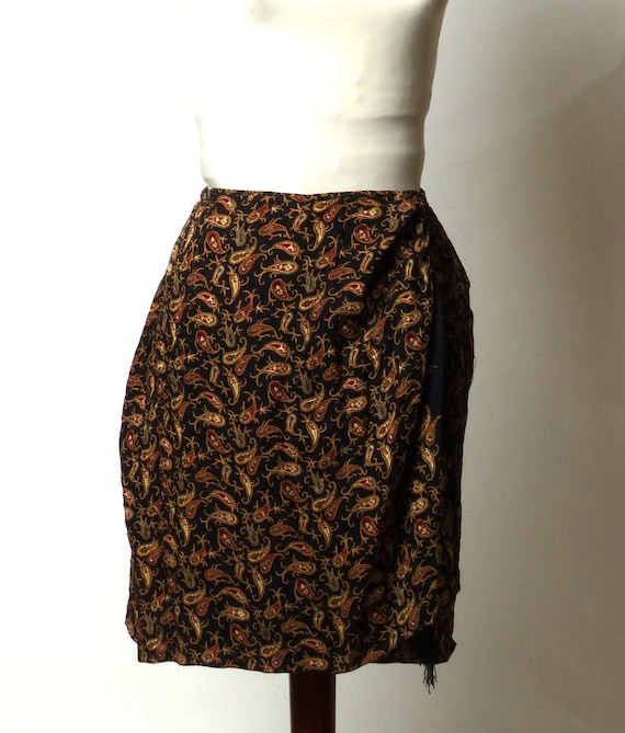 Circa 1980s Emanual Ungaro Wrap Paisley Skirt