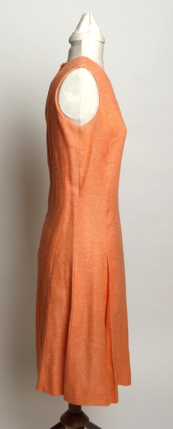 Circa 1960s Alison Ayers Peach Barkcloth Dress - Gem