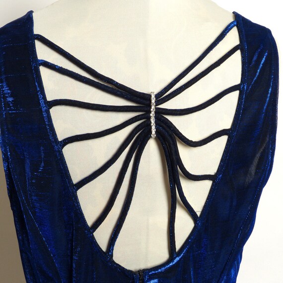 Circa 1980s Shar Ade Nites Cobalt Blue Velvet Rhi… - image 6