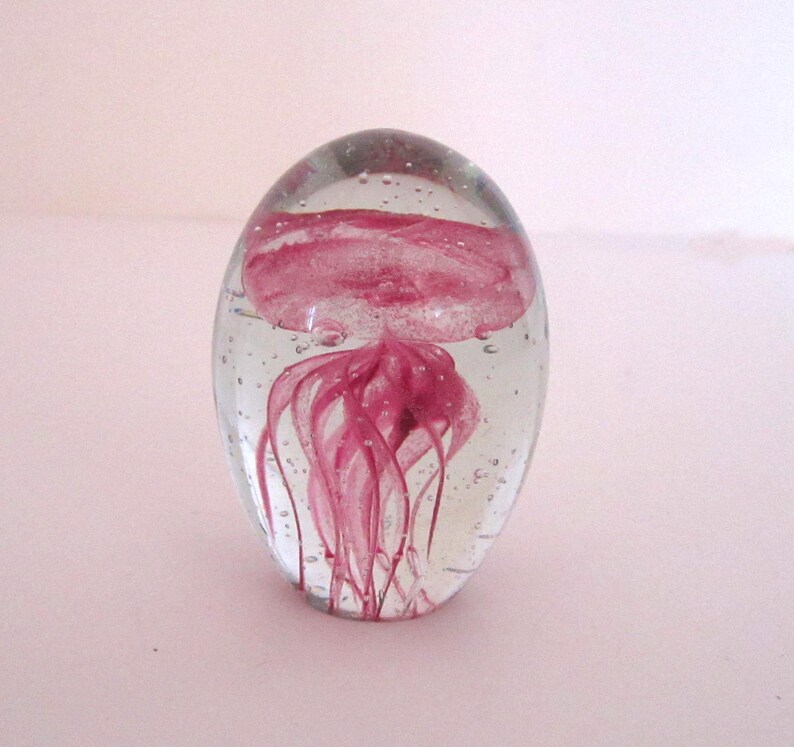 Vintage Pink Jellyfish Glow in the Dark Paperweight - Etsy